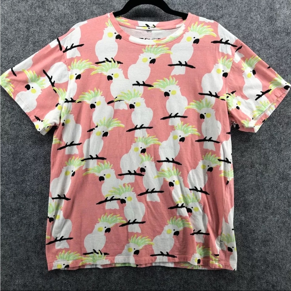 Knicker Bocker T Shirt Cockatoo Bird Pink Short Sleeve 100% Cotton‎ Mens Size M